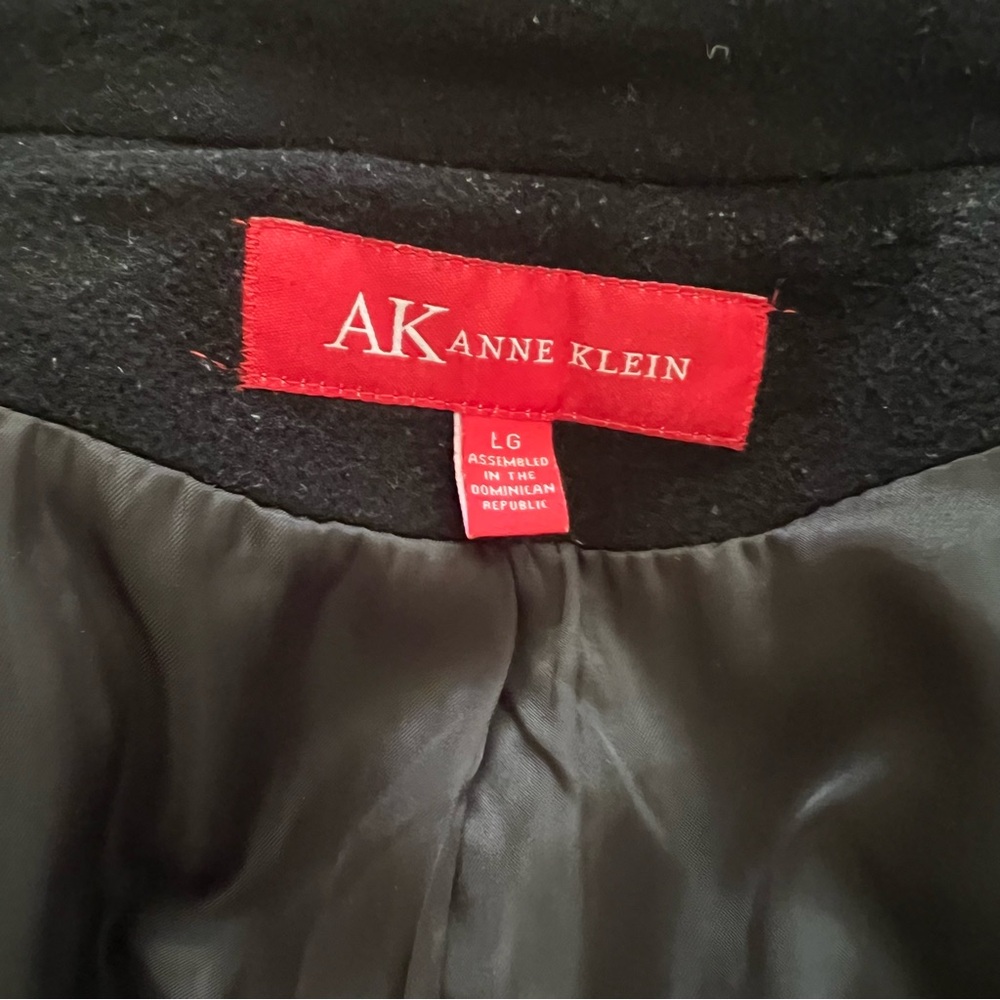 NWOT Anne Klein Black Wool Mid Length Coat - Picture 10 of 13